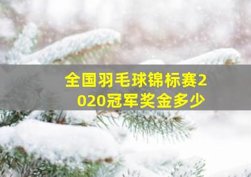 全国羽毛球锦标赛2020冠军奖金多少