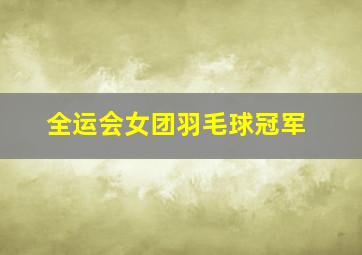 全运会女团羽毛球冠军