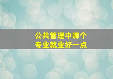 公共管理中哪个专业就业好一点