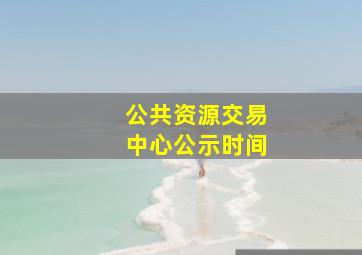 公共资源交易中心公示时间