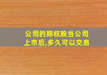 公司的期权股当公司上市后,多久可以交易