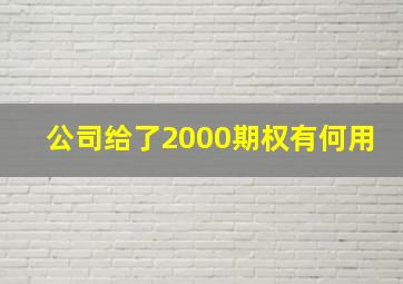 公司给了2000期权有何用