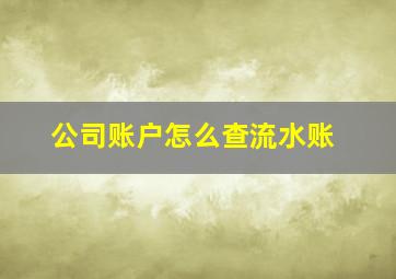 公司账户怎么查流水账