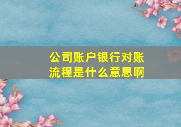 公司账户银行对账流程是什么意思啊