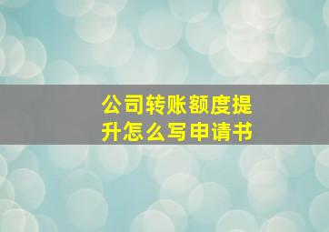 公司转账额度提升怎么写申请书