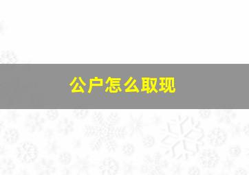 公户怎么取现