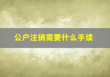 公户注销需要什么手续