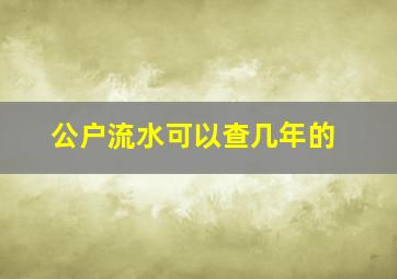 公户流水可以查几年的