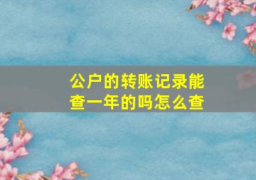 公户的转账记录能查一年的吗怎么查