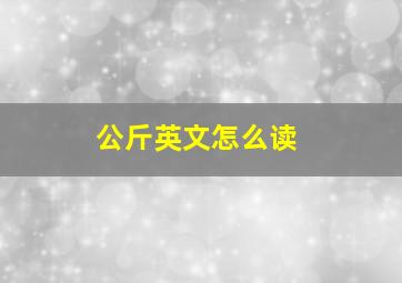 公斤英文怎么读