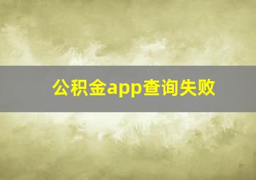 公积金app查询失败