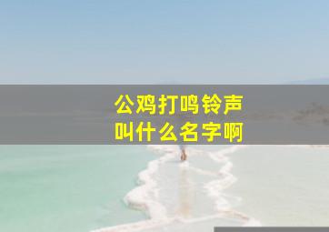 公鸡打鸣铃声叫什么名字啊