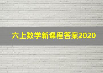 六上数学新课程答案2020