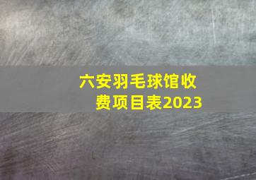 六安羽毛球馆收费项目表2023