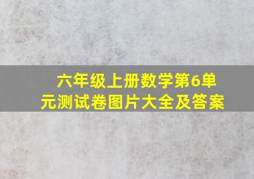 六年级上册数学第6单元测试卷图片大全及答案