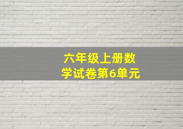 六年级上册数学试卷第6单元