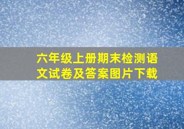 六年级上册期末检测语文试卷及答案图片下载