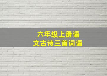 六年级上册语文古诗三首词语