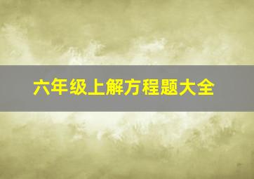 六年级上解方程题大全