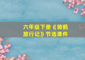 六年级下册《骑鹅旅行记》节选课件