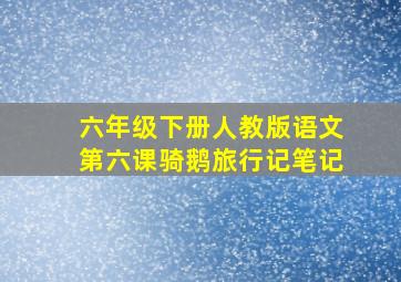 六年级下册人教版语文第六课骑鹅旅行记笔记