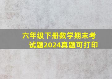 六年级下册数学期末考试题2024真题可打印