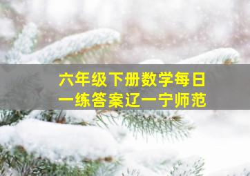 六年级下册数学每日一练答案辽一宁师范