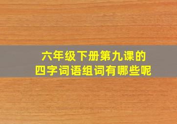 六年级下册第九课的四字词语组词有哪些呢