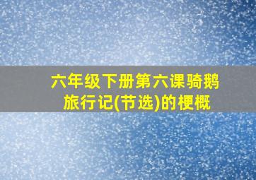 六年级下册第六课骑鹅旅行记(节选)的梗概