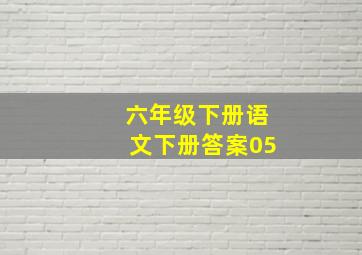 六年级下册语文下册答案05