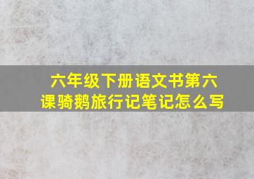 六年级下册语文书第六课骑鹅旅行记笔记怎么写