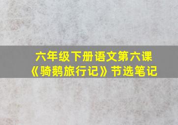 六年级下册语文第六课《骑鹅旅行记》节选笔记