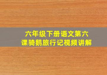 六年级下册语文第六课骑鹅旅行记视频讲解