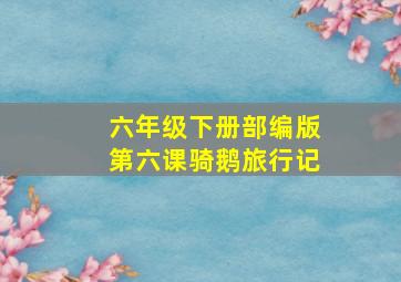 六年级下册部编版第六课骑鹅旅行记