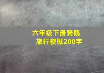 六年级下册骑鹅旅行梗概200字