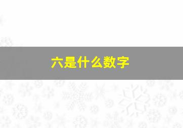 六是什么数字