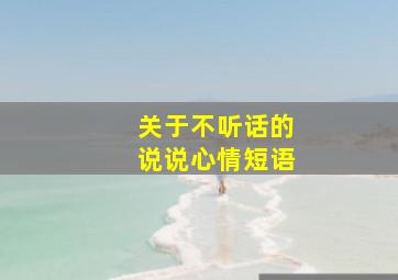 关于不听话的说说心情短语