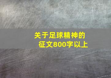 关于足球精神的征文800字以上