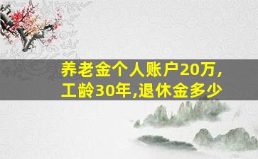 养老金个人账户20万,工龄30年,退休金多少