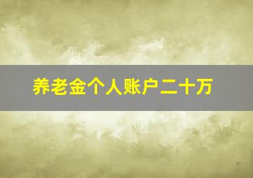 养老金个人账户二十万