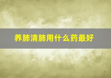 养肺清肺用什么药最好