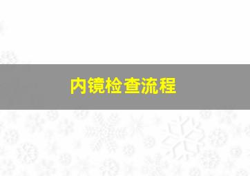 内镜检查流程