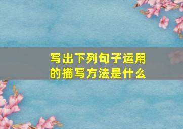 写出下列句子运用的描写方法是什么