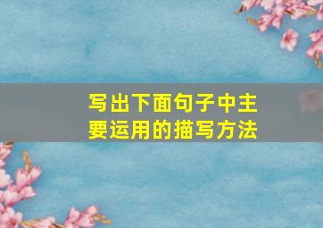 写出下面句子中主要运用的描写方法