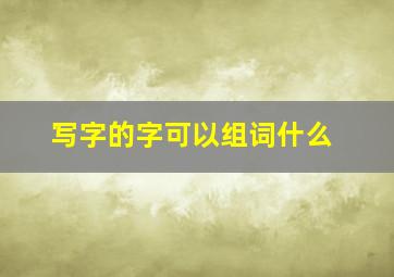 写字的字可以组词什么