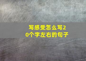 写感受怎么写20个字左右的句子