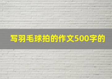 写羽毛球拍的作文500字的