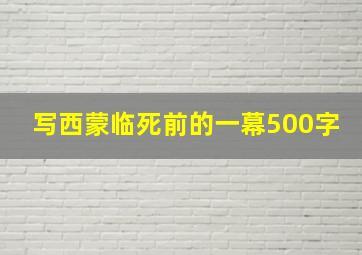 写西蒙临死前的一幕500字