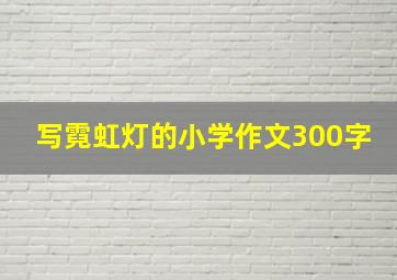 写霓虹灯的小学作文300字