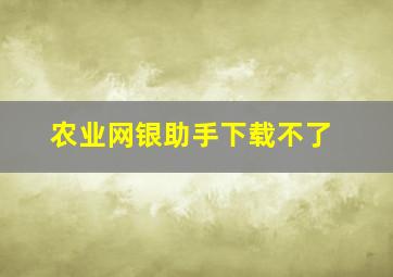 农业网银助手下载不了